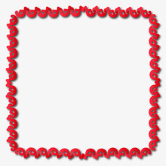 Obraz premium Red beautiful vector vintage frame on a white background. SVG