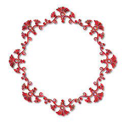Red beautiful vector vintage frame on a white background.  SVG