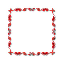 Naklejka premium Red beautiful vector vintage frame on a white background. SVG