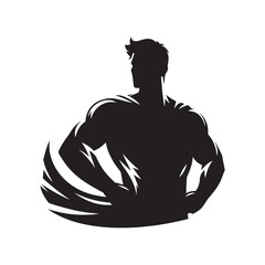 superhero pose vector silhouette clip art logo design illustration. superhero city sports icon collections.