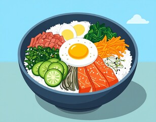 NASI DENGAN SAYURAN DAN TELOR