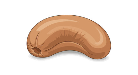 Delicious healthy snack single cashew nut illustration.
