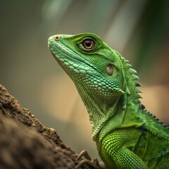 Small Green Iguana Closeup