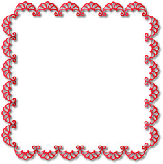 Red beautiful vintage frame on a transparent background. PNG, 300 DPI 
