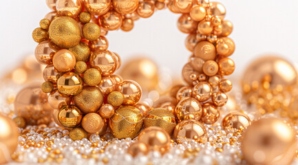 pearl necklace on white background