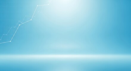 Dynamic business growth chart rising upwards on a vibrant blue background