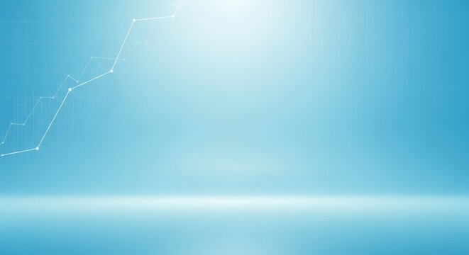 Dynamic business growth chart rising upwards on a vibrant blue background