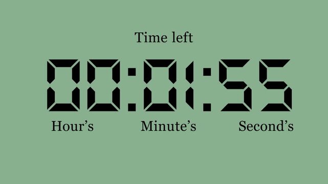 2 minutes countdown animation video