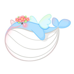 narwhal and flowers  © Wimonsiri