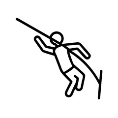Obraz premium Line art illustration of a pole vaulter in action during a sports competition