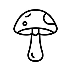 Simple outline illustration of a mushroom on a white background