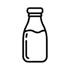 Healthy Dairy Beverage Bottle Icon Representing Nourishment and Hydration