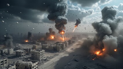 Warzone Destruction Aerial View