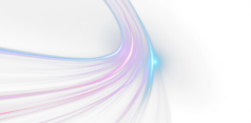 Curved Light Lines in Blue and Purple Colors Isolate On Transparent Background, cutout, png