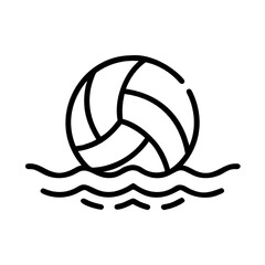 Volleyball ball floating on wavy water, representing sports and summer recreation activities