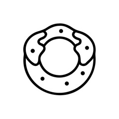 Simple Black and White Outline of a Round Cookie with Sprinkles, Perfect for Desserts