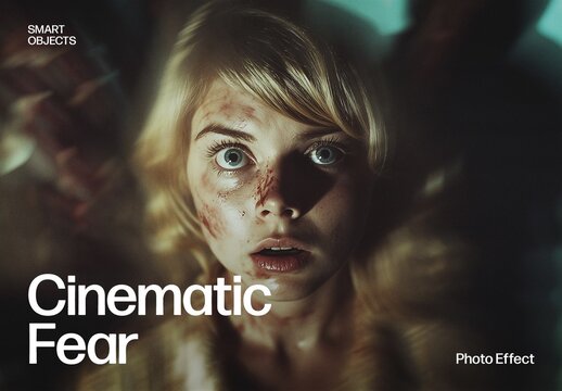 Cinematic Fear Photo Effect with Horror Film Lighting and Dramatic Texture