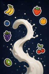 Cosmic Milk Wave & Fruit Stickers