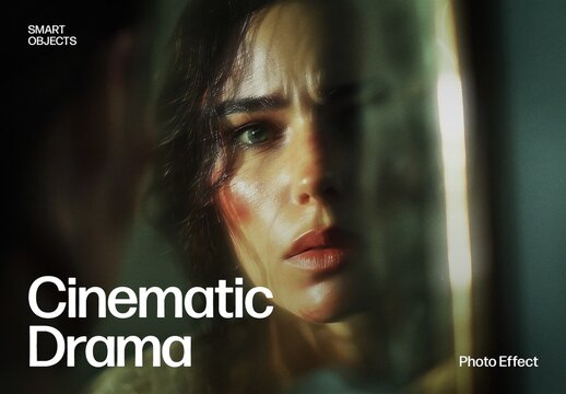Cinematic Drama Photo Effect with Moody Emotional Lighting and Film Texture