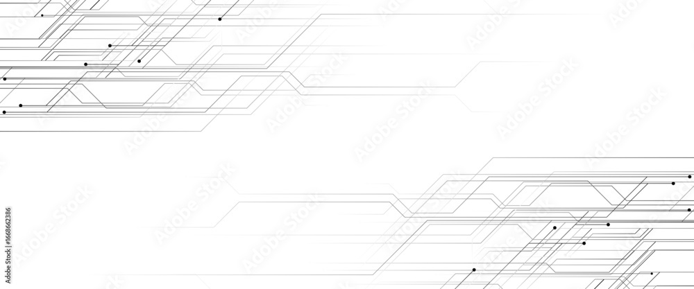 Wall mural vector abstract futuristic white technology dots and lines background