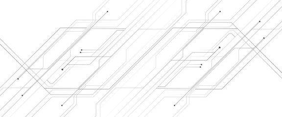 Vector abstract futuristic white technology dots and lines background