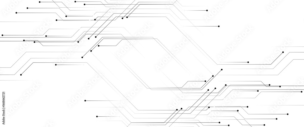 Wall mural vector abstract futuristic white technology dots and lines background