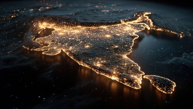 Night Lights of India - Powered by Adobe