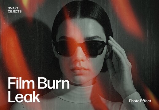 Film Burn Leak Photo Effect with Retro Vintage Light Leaks and Analog Texture 
