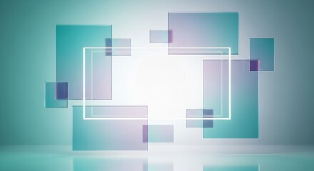 Modern abstract geometric shapes with clean lines and soft gradient background