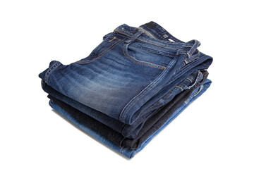 stacked pair of jeans isolated