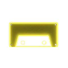 Fototapeta premium Neon Cassette Tape Outline – Glowing Yellow Retro Music Icon with Minimalist Design for Nostalgic Projects