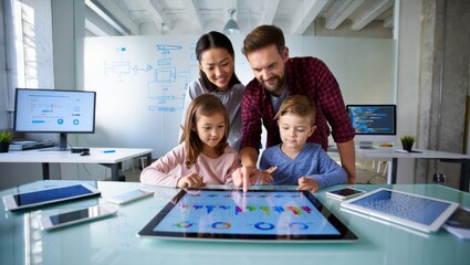 Family collaborative learning in a modern digital office environment
