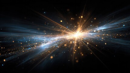 Cosmic Light Burst: An awe-inspiring display of cosmic energy erupts in a captivating image, evoking the mystery and grandeur of the universe.