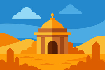 Obraz premium taj mahal vector illustration