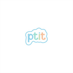 Ptit logo with a cloud shape around the letters isolated on white background