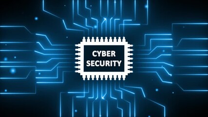  Glowing neon AI circuit board background. Computer motherboard with a chip, Processor with artificial intelligence AI. Chi icon with AI . technology circuit board with Digital Security text animation - Powered by Adobe