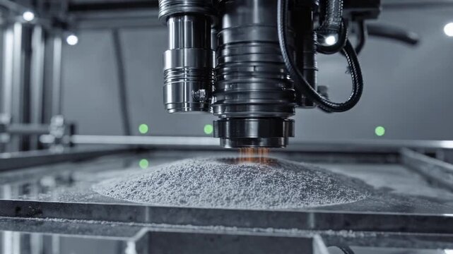 Close-Up View of Metallic Object Fabricated Using Additive Manufacturing Technology