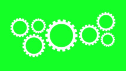 Glowing neon gear , wheels moving or flying to each other. Symbol of productivity. Icon of quick cooperation.gears and cogs icon animation .