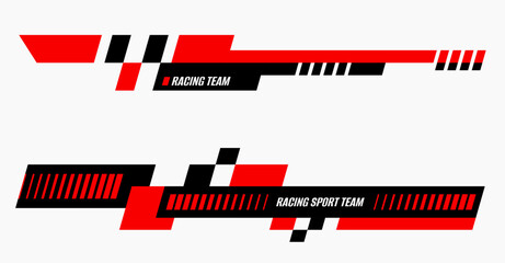 Minimalist car side graphic design. Car stripes design. Car decal and sticker design. Automotive decoration. Racing design template