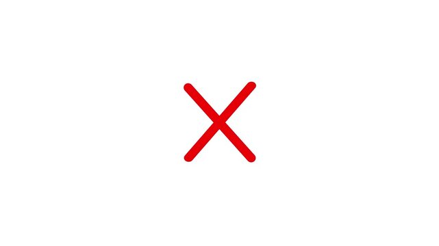 Red pencil with check and cross symbols for web and business design