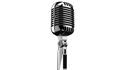 Fototapeta premium Retro microphone vintage audio recording equipment isolated on white background 
