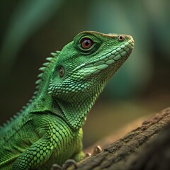 Small Green Iguana Closeup