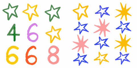 Obraz premium Colorful Numbers and Stars Pattern