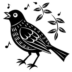 Singing Bird Illustration