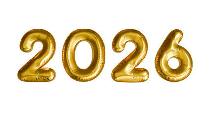 3D rendered Golden 2026 Balloon Number Illustration New Year Celebration Decoration Design