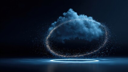 Fototapeta premium A cloud suspended in a ring of light