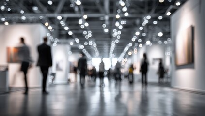 Blurred view of art gallery