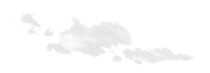 Elongated Isolated Cloud on Transparent Background