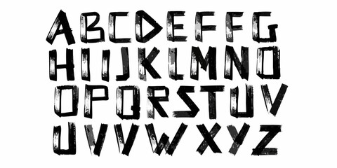 Hand Painted Brush Alphabet Letters