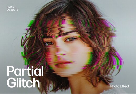 Partial Glitch Photo Effect with RGB Distortion and Digital Noise &ndash; Creative Portrait Image Filter